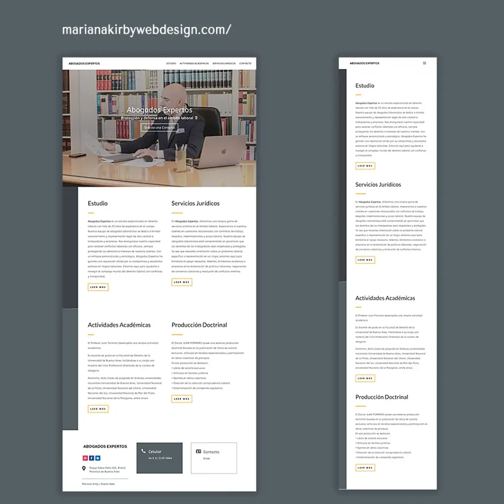 Sitio Web para abogado laborista